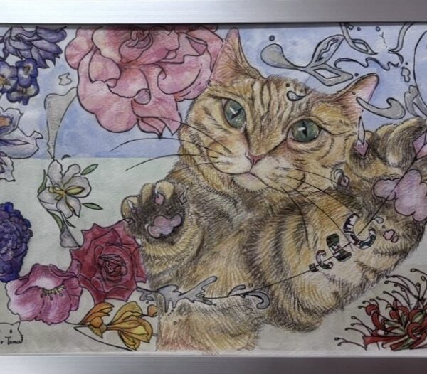 NO.123 Noir Tama 径を紡ぐ花縫い猫