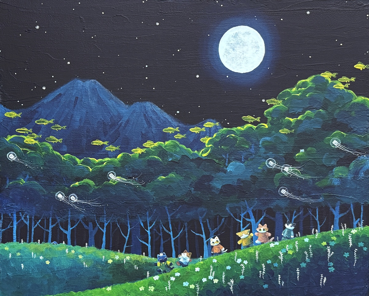 NO.92　眞白しろ助　満月の夜の散歩道